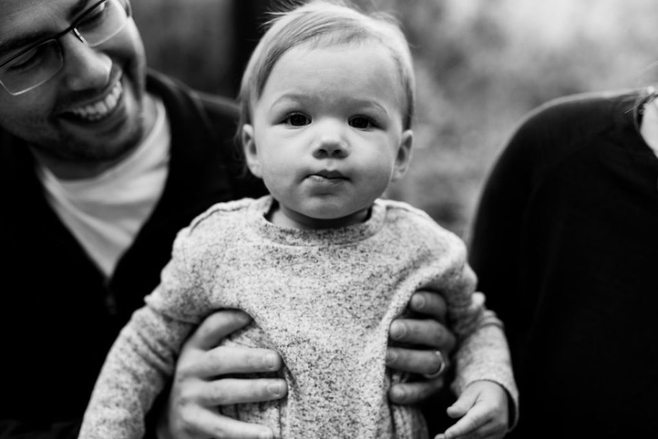 black and white image of an infant girl in Newcastle, Ontario